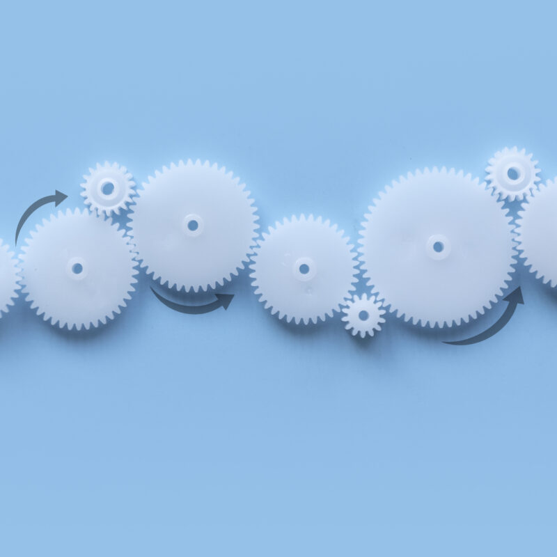 Concept of business process and workflow automation with flowchart.